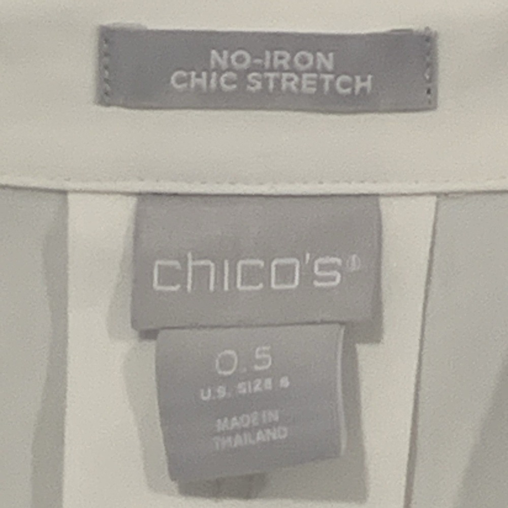 Chico's No Iron Grommet Detail Tunic Shirt Women's Size 0.5/US 6 - Picture 5 of 8